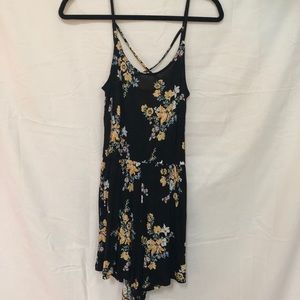 Black Floral Romper
